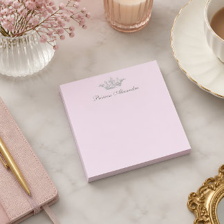 Vintage-Prinzessinnenkrone Rosa & Grau Persönliche Post-it Klebezettel