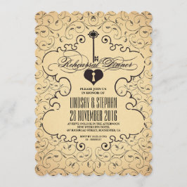 Vintage Probe Herzstück Einladung