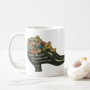 Vintage-Produktetikett, Frank Miller's Schuhcreme Tasse
