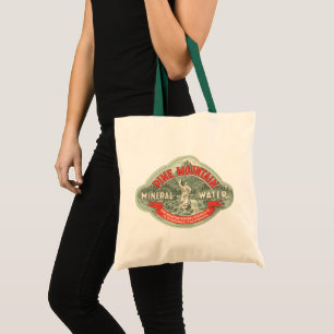 Vintage-Produktetikett, Pine Mountain Mineralwasse Tragetasche