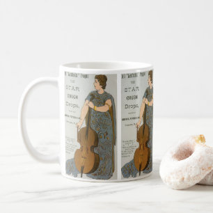 Vintage-Produktetikett, Star Hustenstiller mit Cel Kaffeetasse