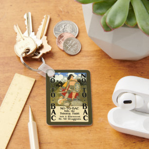 Vintage Produktkennzeichnung Kunst, Nein zu Bac, S Schlüsselanhänger