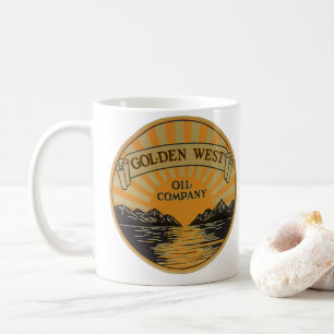 Vintage-Produktlabel-Kunst, Golden West Oil Compan Tasse