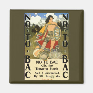 Vintage-Produktlabel-Kunst, Nein zu Bac, Rauchen a Magnet