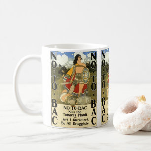 Vintage-Produktlabel-Kunst, Nein zu Bac, Rauchen a Tasse