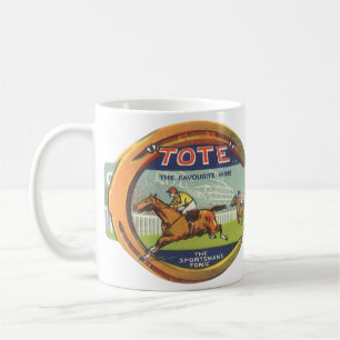 Vintage-Produktlabel-Kunst, Tote Sportsman's Tonic Kaffeetasse