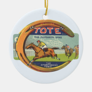 Vintage-Produktlabel-Kunst, Tote Sportsman's Tonic Keramikornament