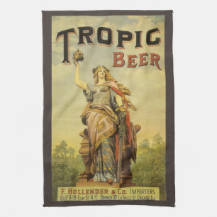 Vintage-Produktlabel-Kunst, Tropic Beer Gladiator Geschirrtuch