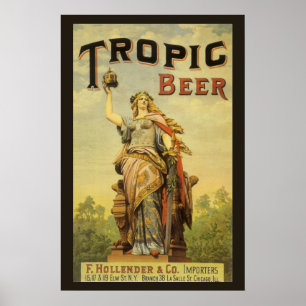 Vintage-Produktlabel-Kunst, Tropic Beer Gladiator Poster