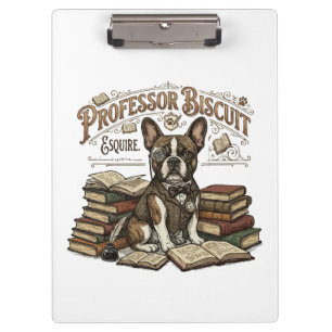 Vintage Professor Biscuit Frenchie Esquire  Klemmbrett
