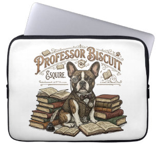 Vintage Professor Biscuit Frenchie Esquire Laptopschutzhülle