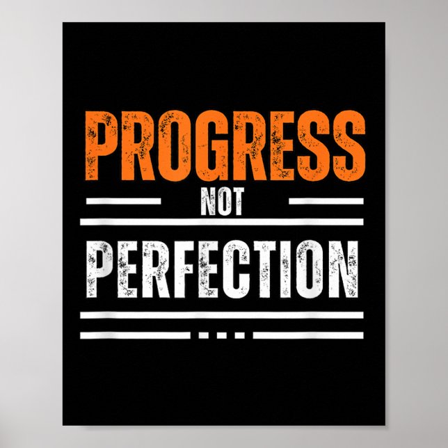 Vintage Progress Not Perfection Motivational Phras Poster (Vorne)
