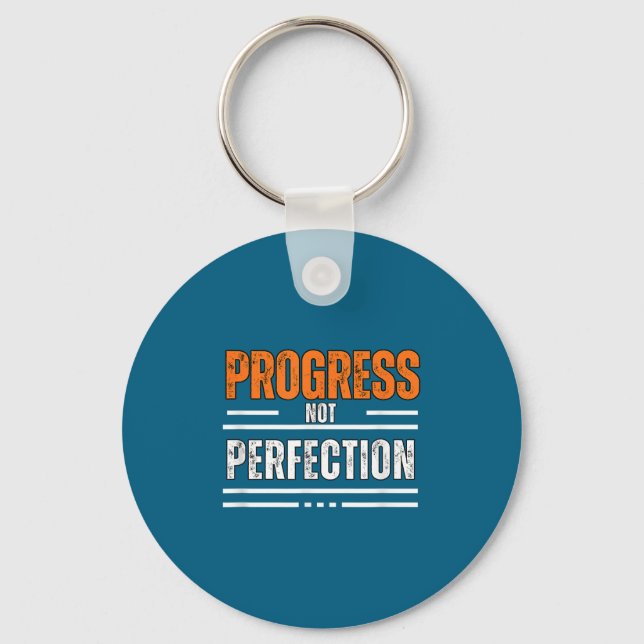 Vintage Progress Not Perfection Motivational Phras Schlüsselanhänger (Vorderseite)
