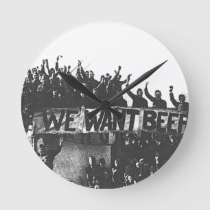 Vintage-Prohibitionsbier schwarz-weiß 1920 Runde Wanduhr