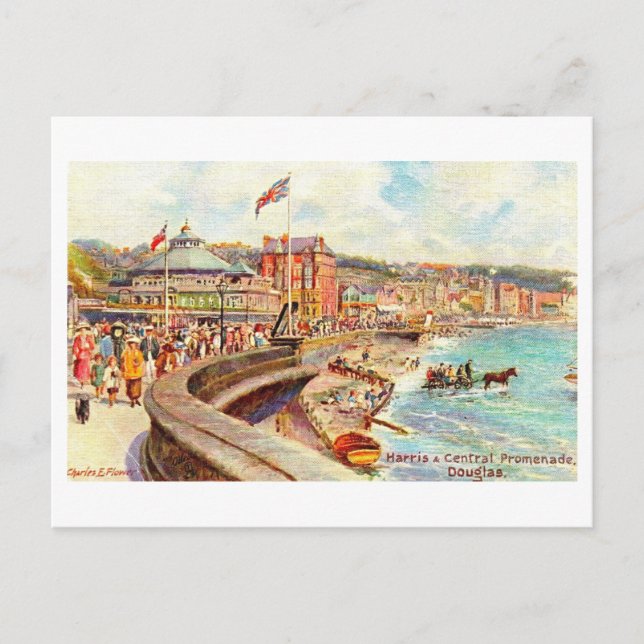 Vintage Promenade, Douglas, Insel Man Postkarte (Vorderseite)