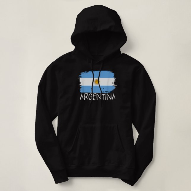 Vintage Proud Argentina Flag - Patriotic Argentini Hoodie (Design vorne)
