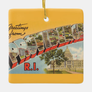 Vintage Providence RI Schmuckanhänger Keramikornament