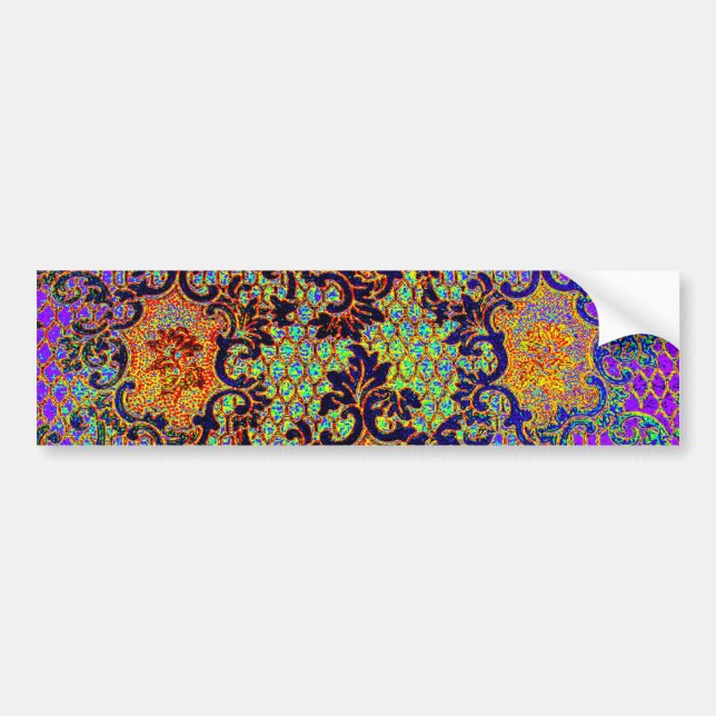 Vintage Psychedelic Fine Wallpaper Floral Pattern Autoaufkleber (Vorne)