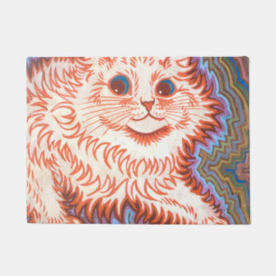 Vintage psychedelische Katze von Louis Wain Fußmatte
