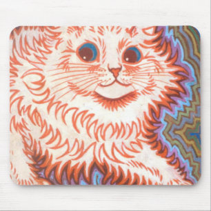 Vintage psychedelische Katze von Louis Wain Mousepad
