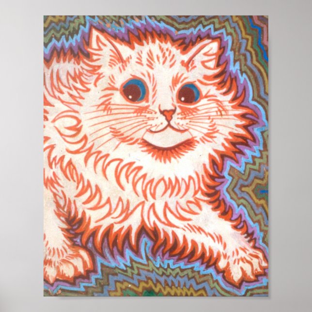 Vintage psychedelische Katze von Louis Wain Poster (Vorne)