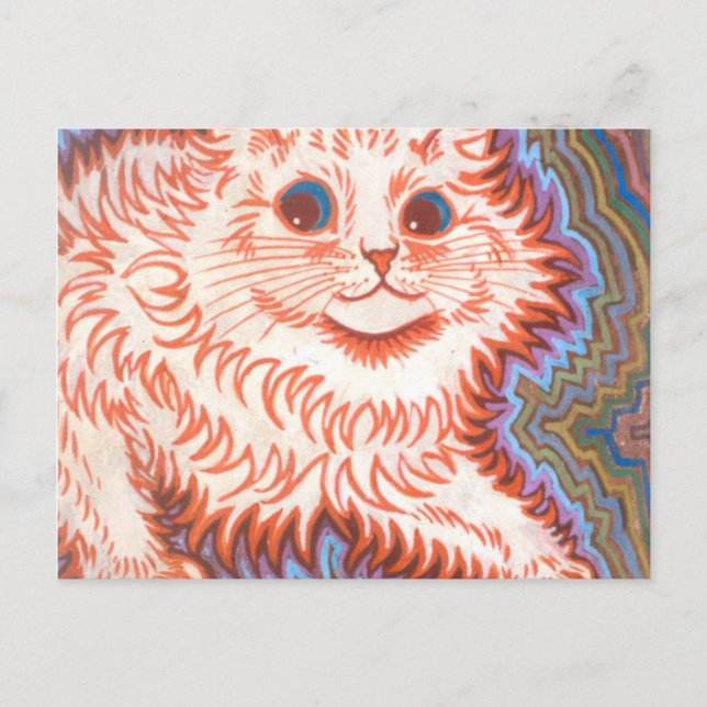 Vintage psychedelische Katze von Louis Wain Postkarte (Vorderseite)