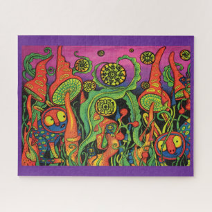 Vintage-Psychedelisches-Pilz-Plakat-Puzzle 60er-Ja Puzzle