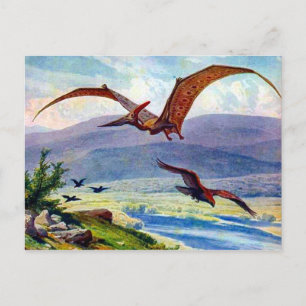 Vintage Pteranodon-Malerei von Heinrich Harder Postkarte