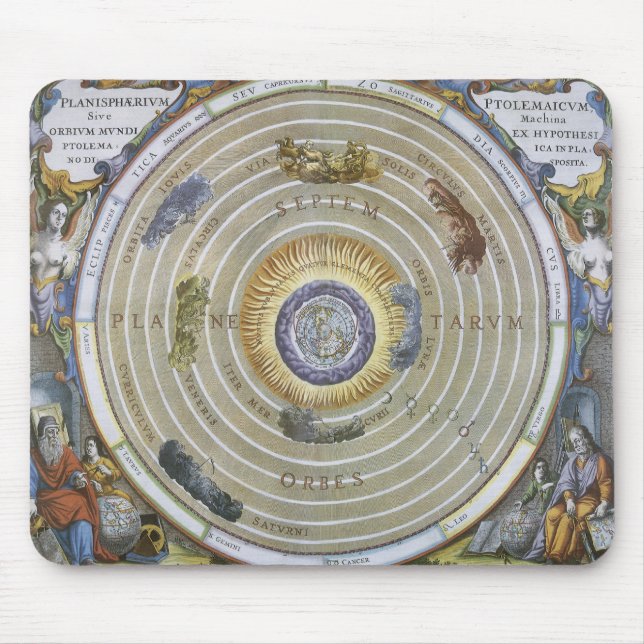 Vintage Ptolemäische Planisphäre von Andreas Cella Mousepad (Vorne)