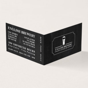 Vintage Pub Chalkboard, Pub/Brauerei, im Einzelnen Visitenkarten