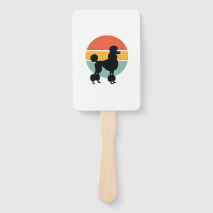 Vintage Pudel Sonnenuntergang Retro Hund Silhouett Fächer