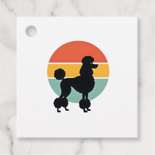 Vintage Pudel Sonnenuntergang Retro Hund Silhouett Geschenkanhänger