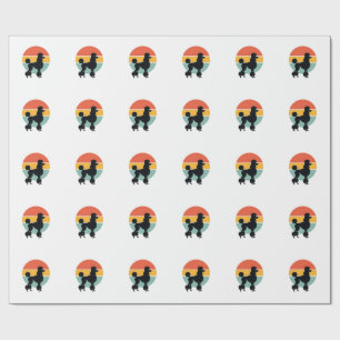 Vintage Pudel Sonnenuntergang Retro Hund Silhouett Geschenkpapier