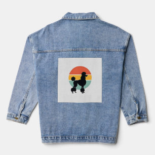 Vintage Pudel Sonnenuntergang Retro Hund Silhouett Jeansjacke