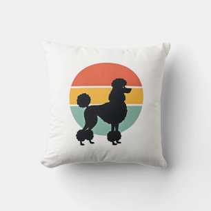 Vintage Pudel Sonnenuntergang Retro Hund Silhouett Kissen