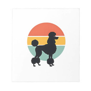Vintage Pudel Sonnenuntergang Retro Hund Silhouett Notizblock