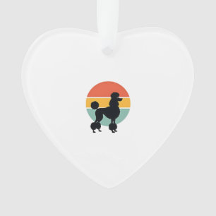 Vintage Pudel Sonnenuntergang Retro Hund Silhouett Ornament