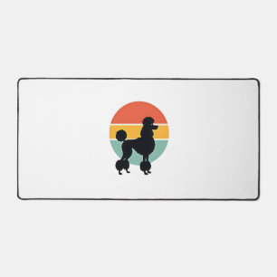 Vintage Pudel Sonnenuntergang Retro Hund Silhouett Schreibtischunterlage