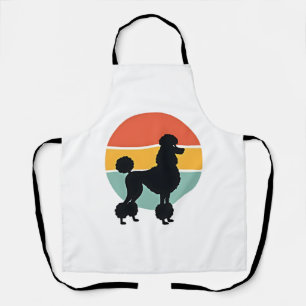 Vintage Pudel Sonnenuntergang Retro Hund Silhouett Schürze