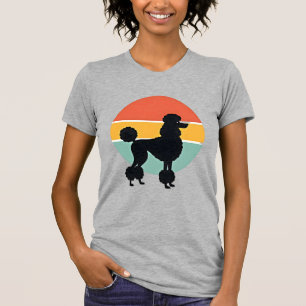 Vintage Pudel Sonnenuntergang Retro Hund Silhouett T-Shirt