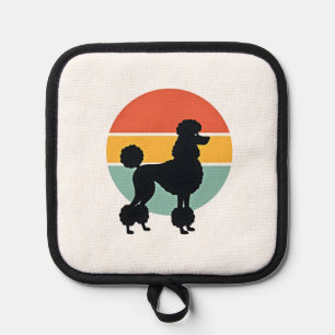 Vintage Pudel Sonnenuntergang Retro Hund Silhouett Topflappen