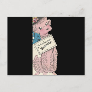 Vintage-Pudel-Tochter Postkarte
