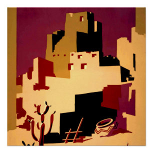 Vintage Pueblos des Südwestens WPA Poster Art