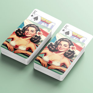 Vintage puerto-ricanisches Mädchen Spielkarten