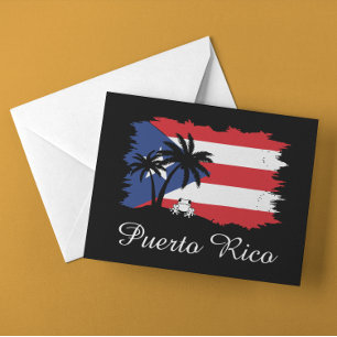 Vintage Puerto Rico Flag Coqui Boricua Postkarte