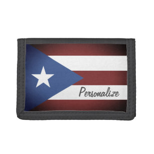 Vintage Puerto Rico-Flagge benutzerdefinierte velc Tri-fold Geldbeutel