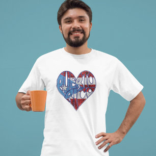 Vintage Puerto Rico Flagge Boricua Herz T-Shirt