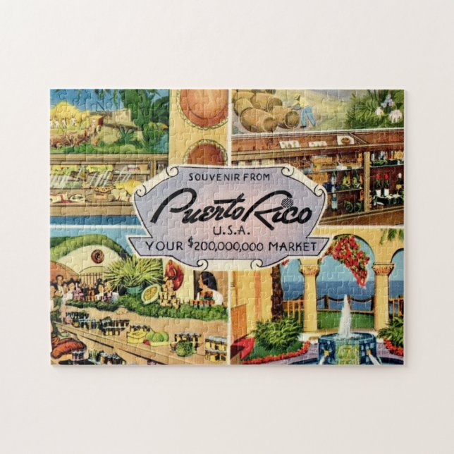 Vintage Puerto Rico Szenen Puzzle (Horizontal)