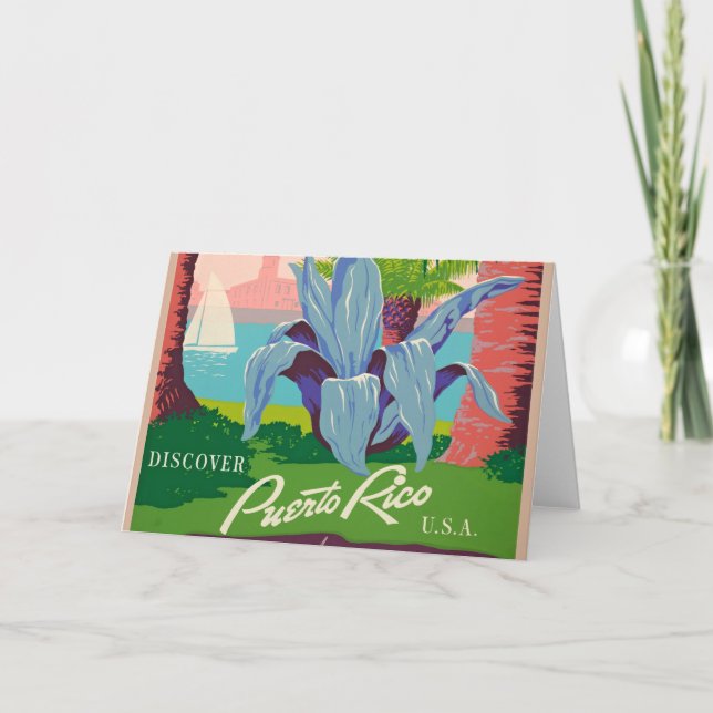 Vintage Puerto Rico Wandern Karte (Vorderseite)