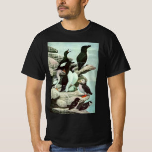 Vintage Puffins und Wasservögel von Louis Fuertes T-Shirt